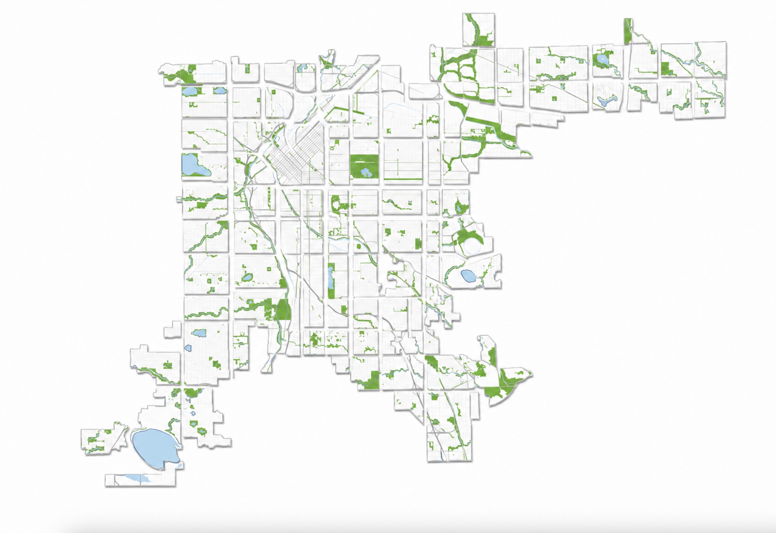 The same map exploded into separated island parcels
